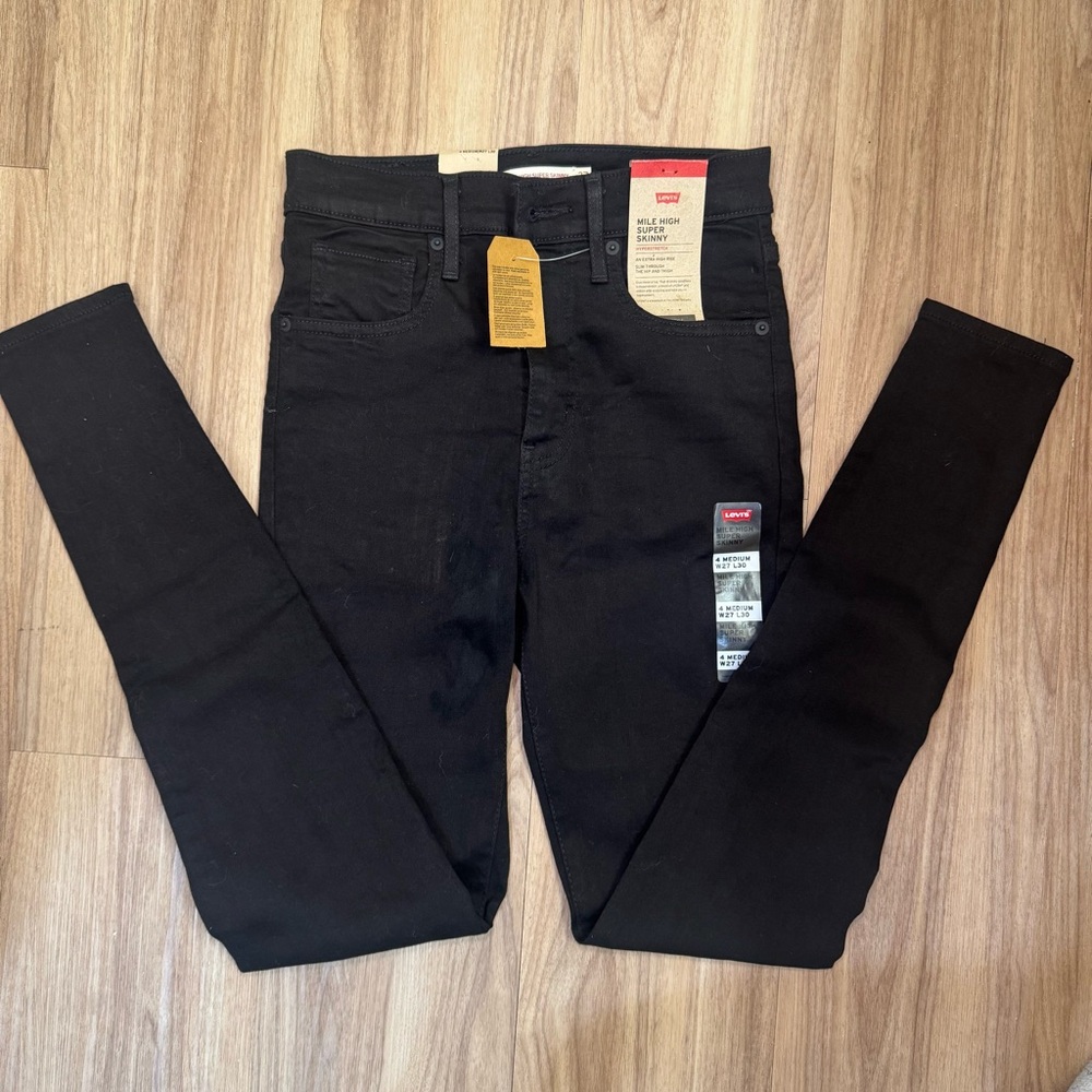 Levi's Women’s Mile High Super Skinny Black Denim Jeans 27 NWT Brand New!